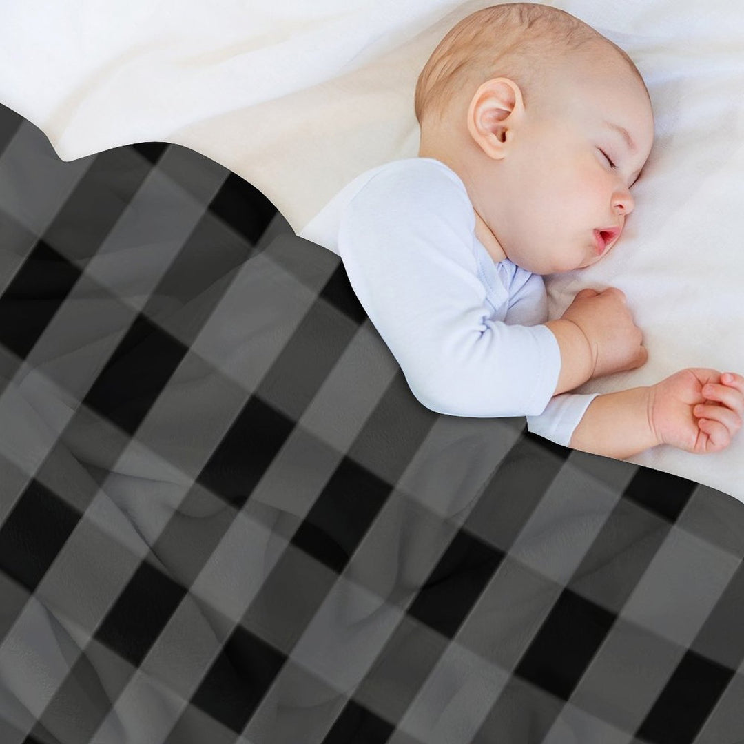 Black Pop Plaid Wrinkle-free Throw Blanket