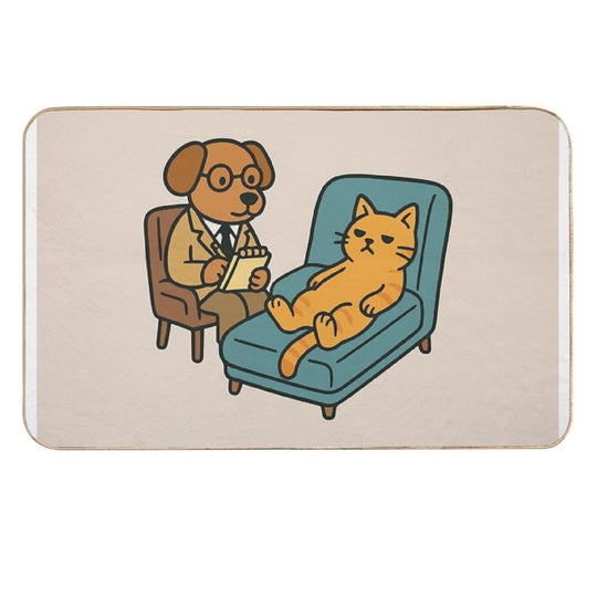 Cat Therapy Session  Absorbent Bath Mat