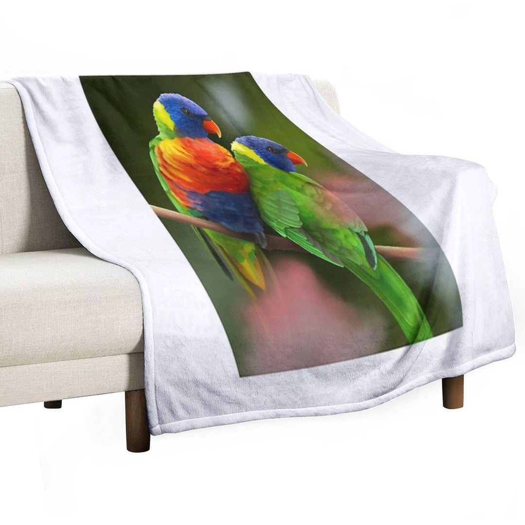 Rainbow Lorikeets Velvety-soft Throw Blanket