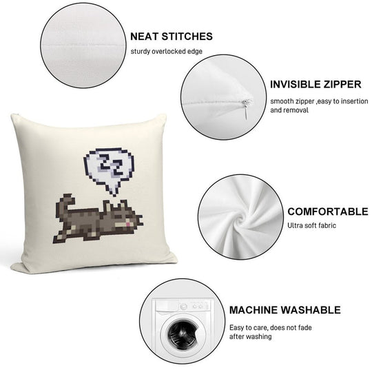 Stardew Valley Sleeping Cat Sploot Soft Style Accent Throw Pillow