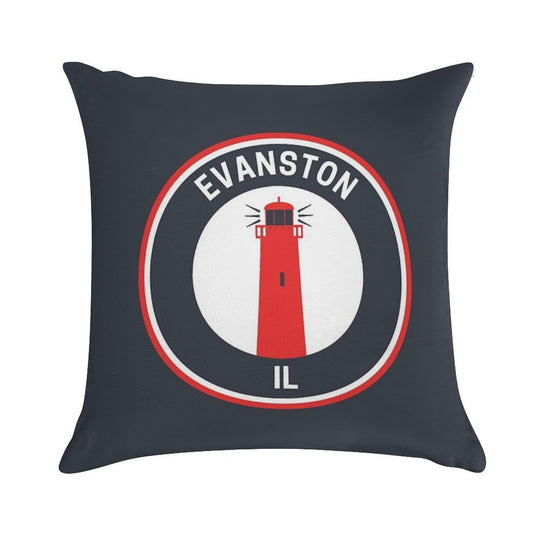 Vintage Evanston Illinois Soft High-Density Material Throw Pillow