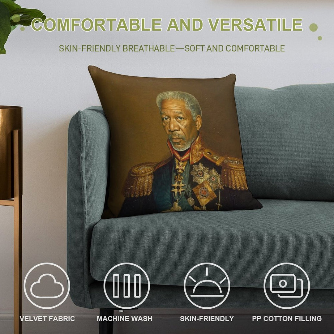Morgan Freeman - Replaceface Soft Fade-Resistant Throw Pillow