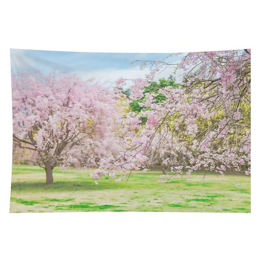 Cherry Blossoms Blooming in A Fantastic Garden Tapestry