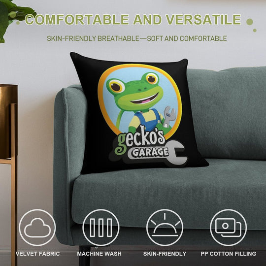 Kids Garage Gecko's GG Soft Bedroom Essential Throw Pillow