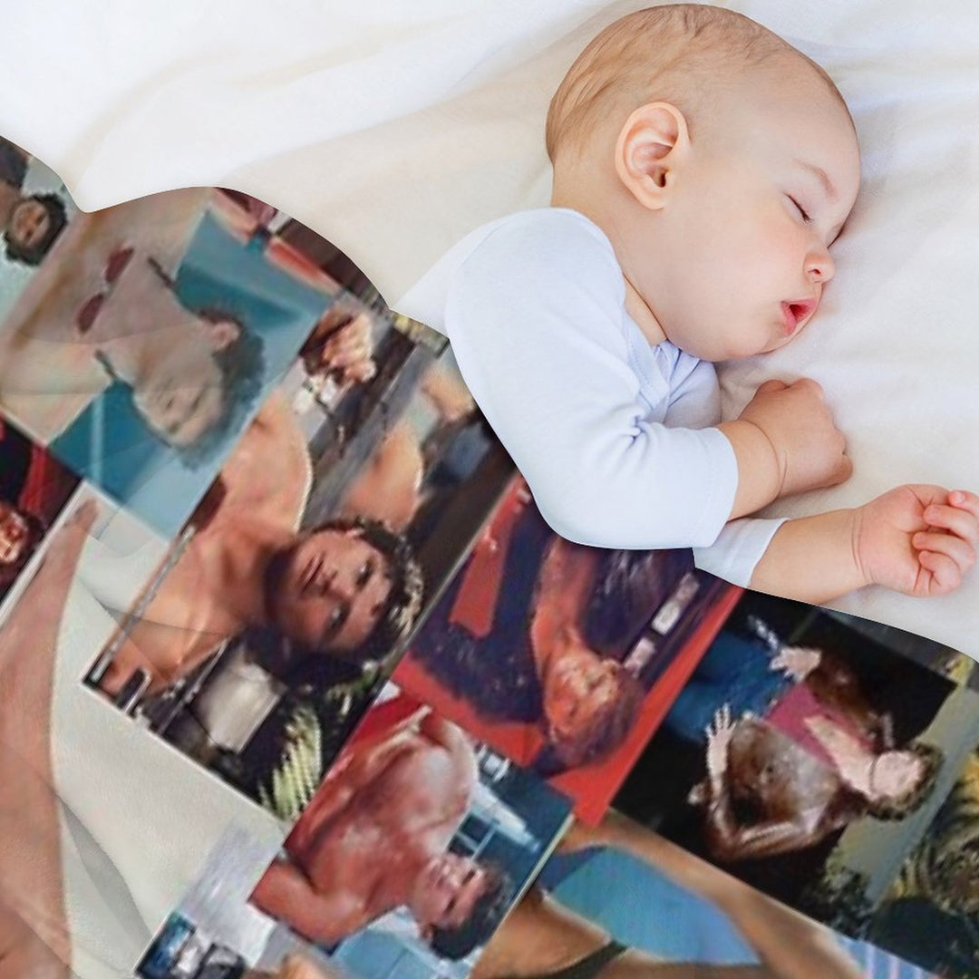 Hoff Chest Collage Wrinkle-free Throw Blanket