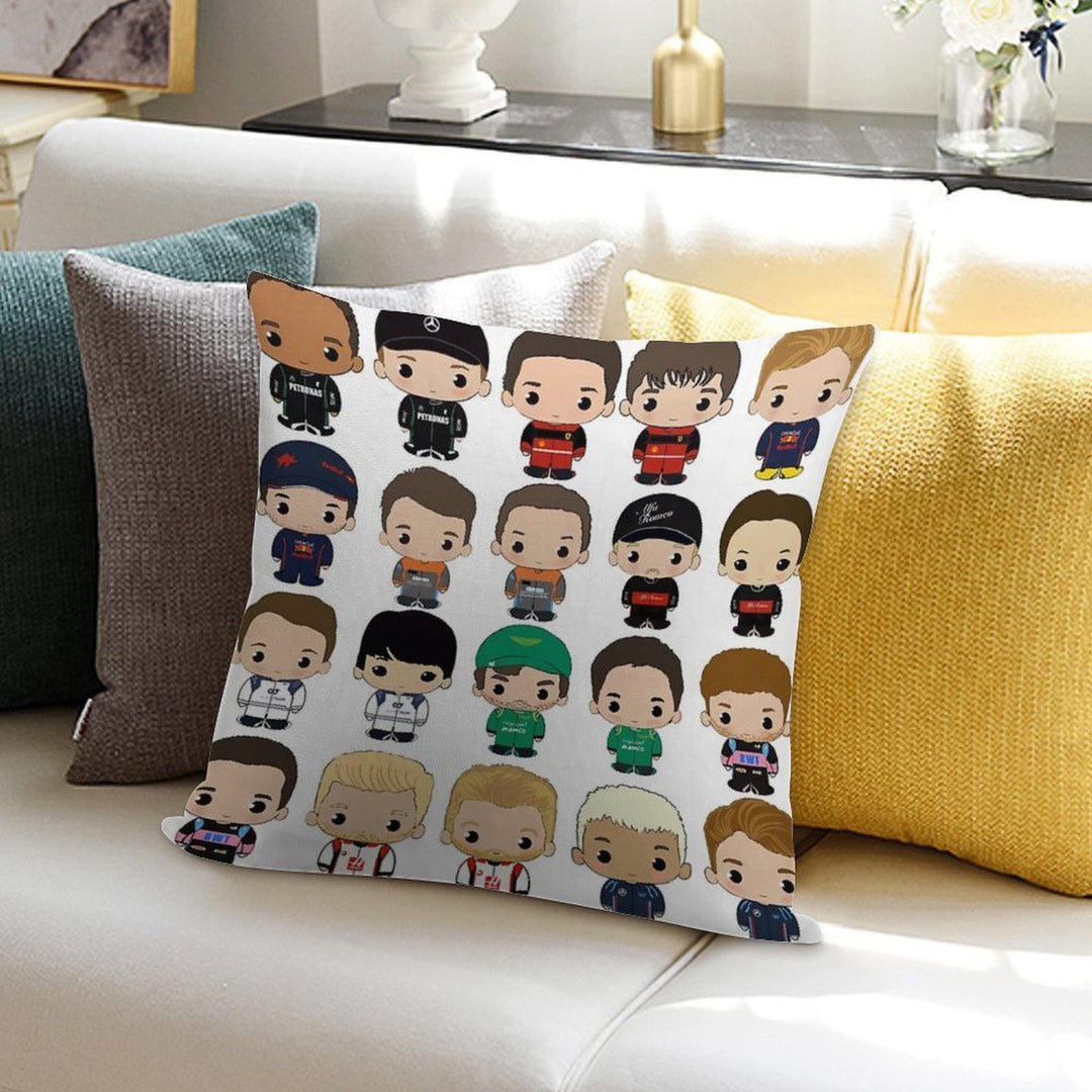 Cute F1 2023 Class Soft Skin-Friendly Throw Pillow