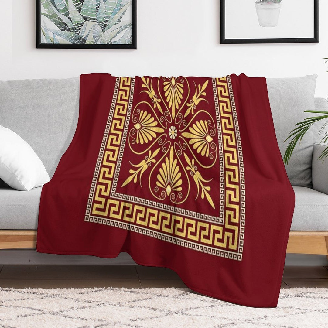 Greek Ornament (Meander) Anti-pilling Throw Blanket