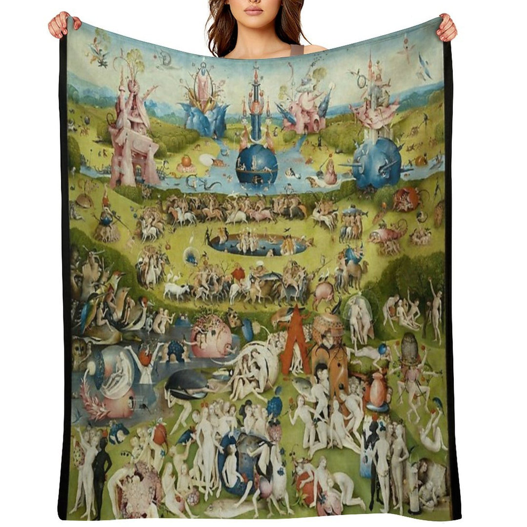 The Garden of Earthly Delights Full Image Multi-functional Throw Blanket