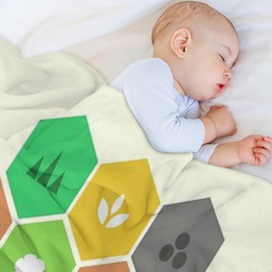 Minimalist Settlers Tile Board Games Travel-friendly Throw Blanket