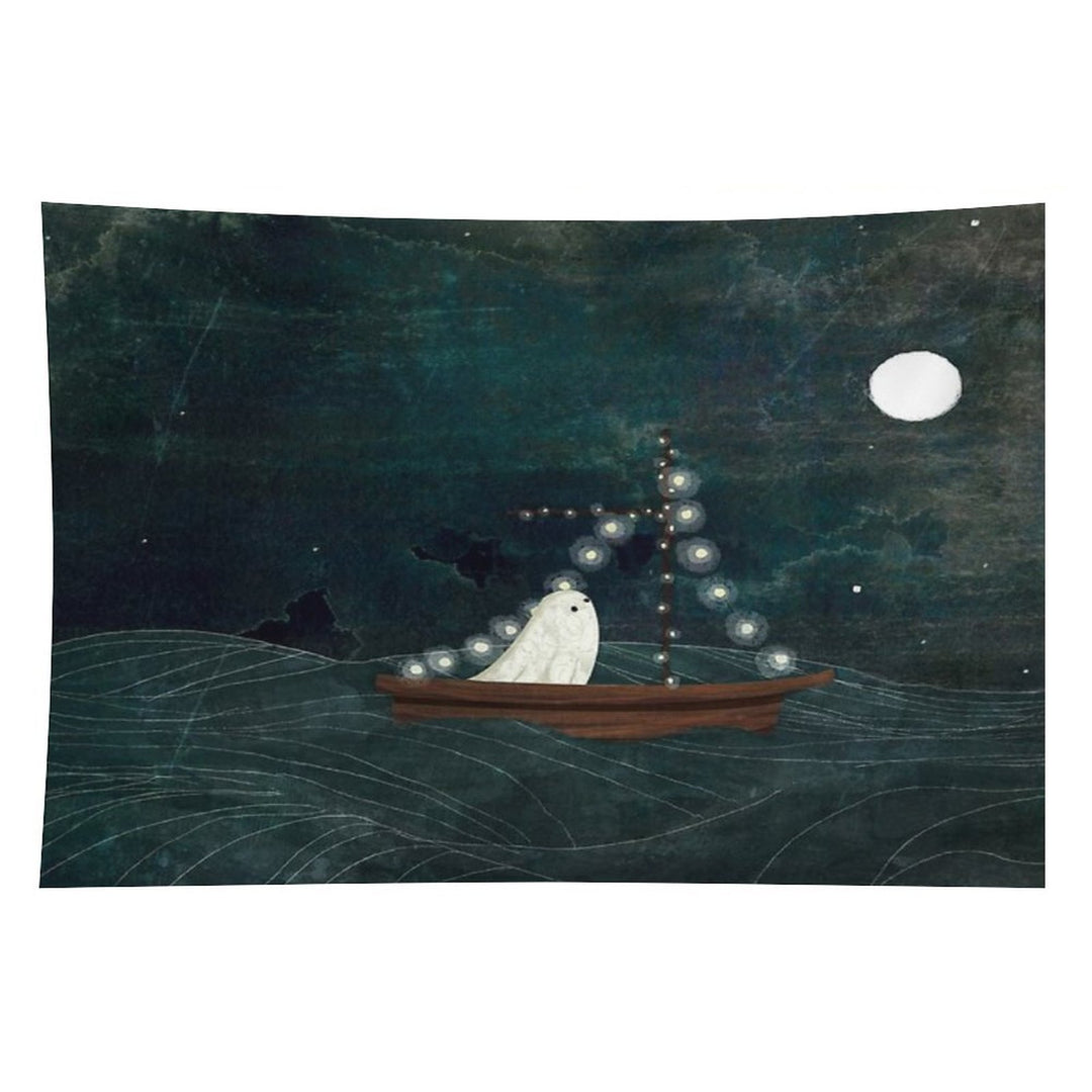 Ghost Boat Ride Tapestry