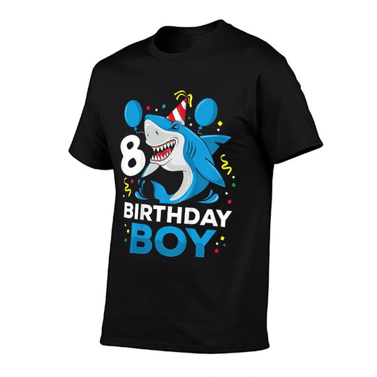 Kids 8th Birthday Boy Shark Ocean Theme Party 8 Years Old For Boy  Quick-drying T-Shirt