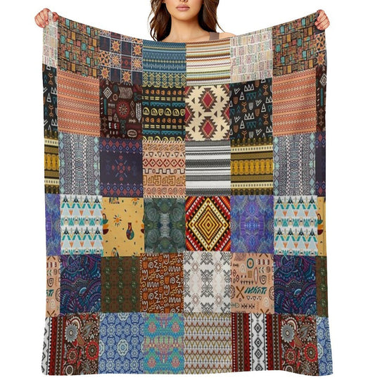 Ethnic Shapes Wrinkle-free Throw Blanket