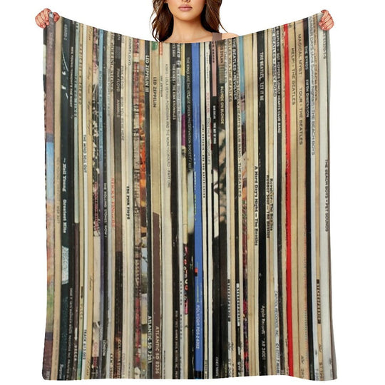 Classic Rock Vinyl Records Wrinkle-free Throw Blanket