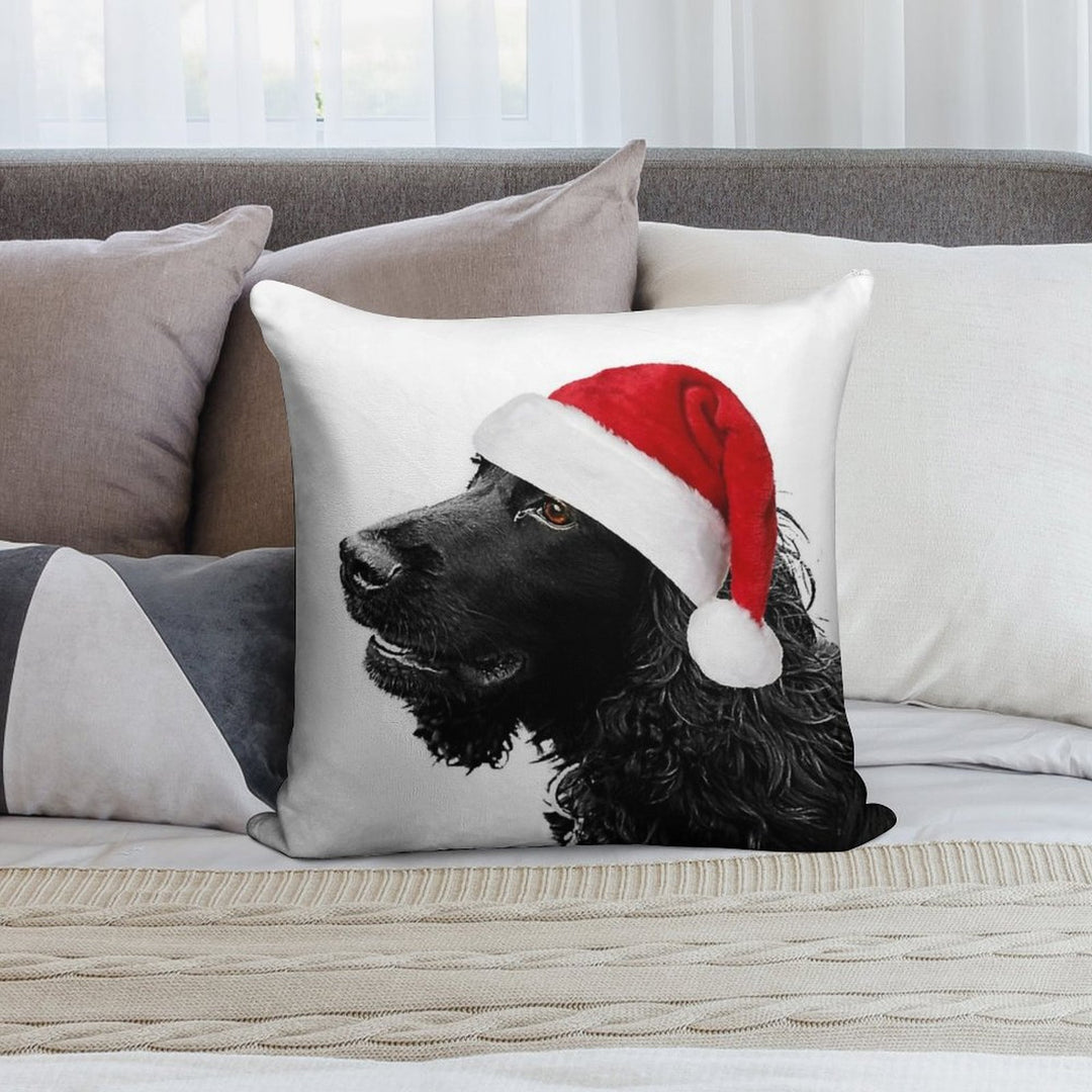 Merry Christmas Cocker Soft Anti-Pilling Throw Pillow