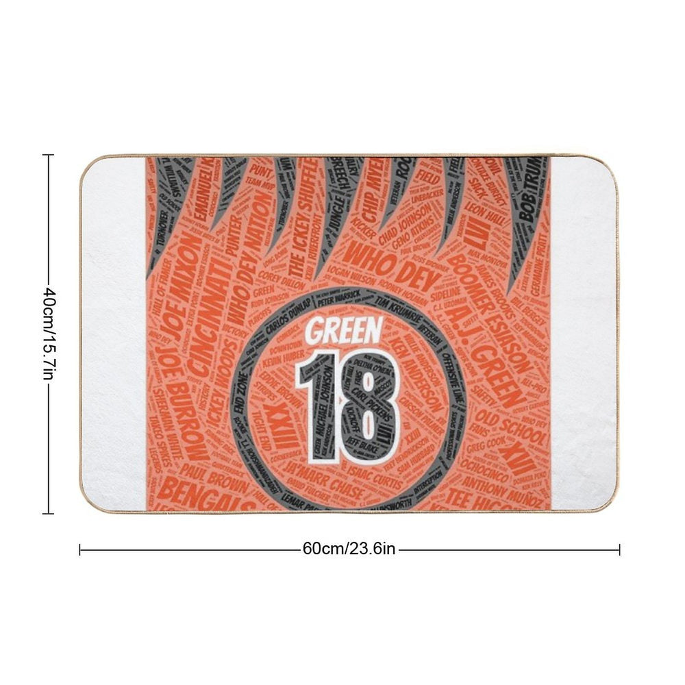 The Green Stipes Durable Bath Mat