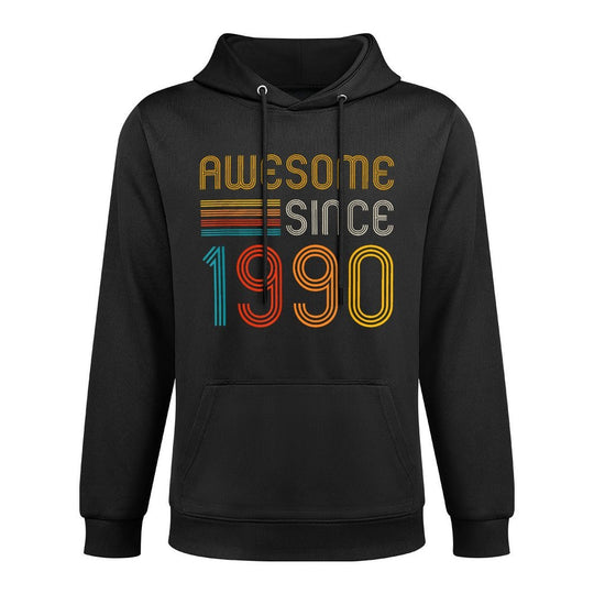 Retro 35th Birthday Awesome Since 1990 Durable Construction Hoodie