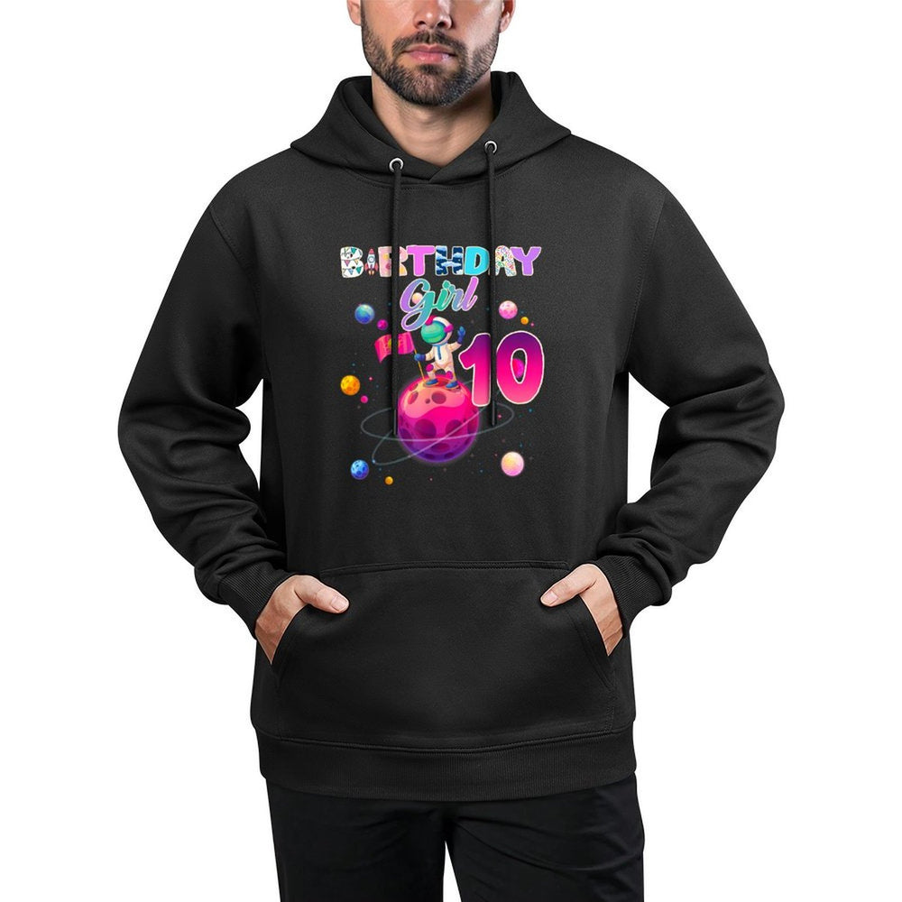 10th Birthday 10 Years Old Astronaut Space Galaxy Girl Moisture-Wicking Hoodie
