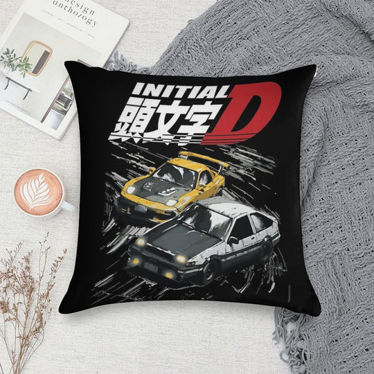 Mountain Drift Racing Initial D Tandems AE86 Vs FD Rx-7 Soft Style Accent Throw Pillow