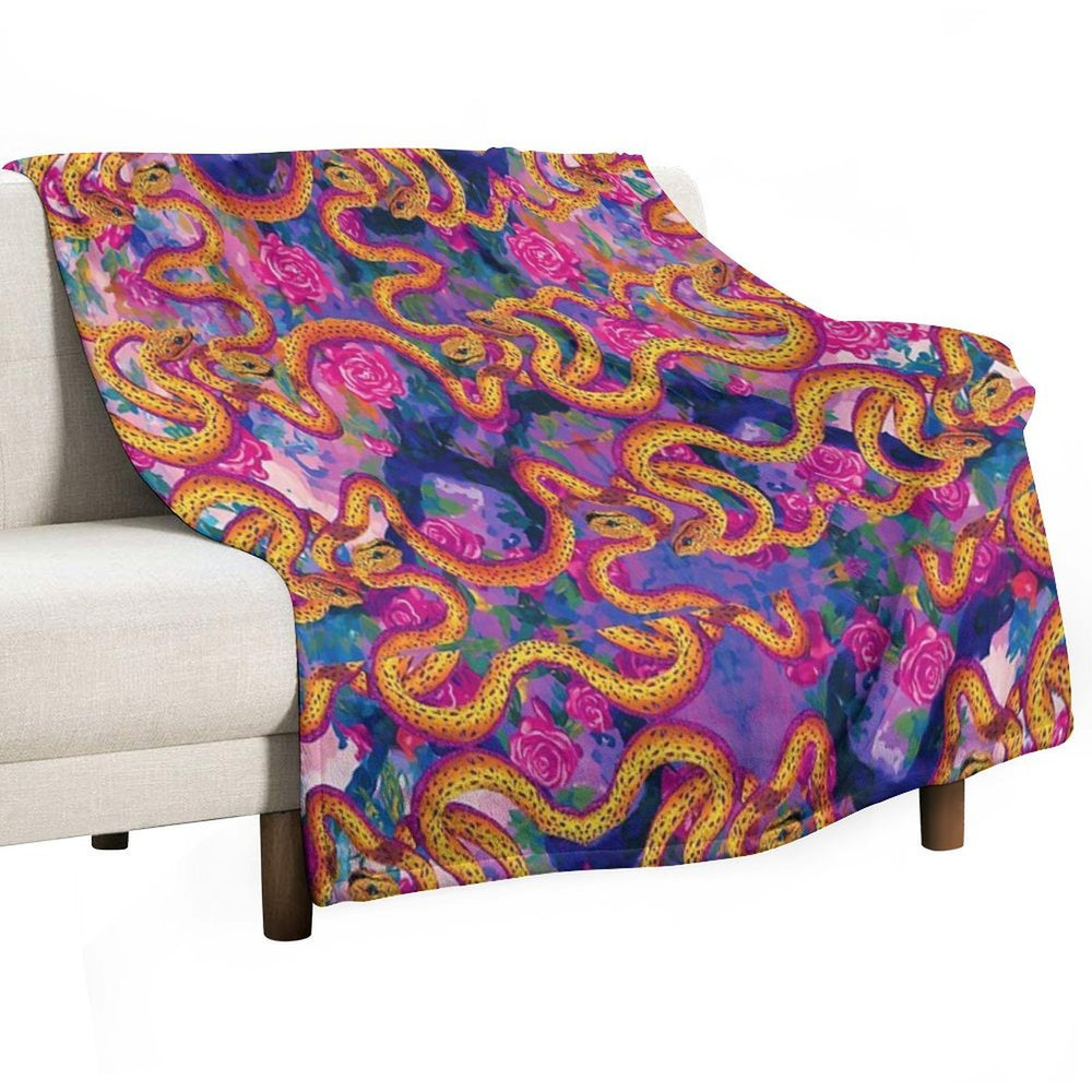 Garden of Eden  Snakes Sustainable Throw Blanket