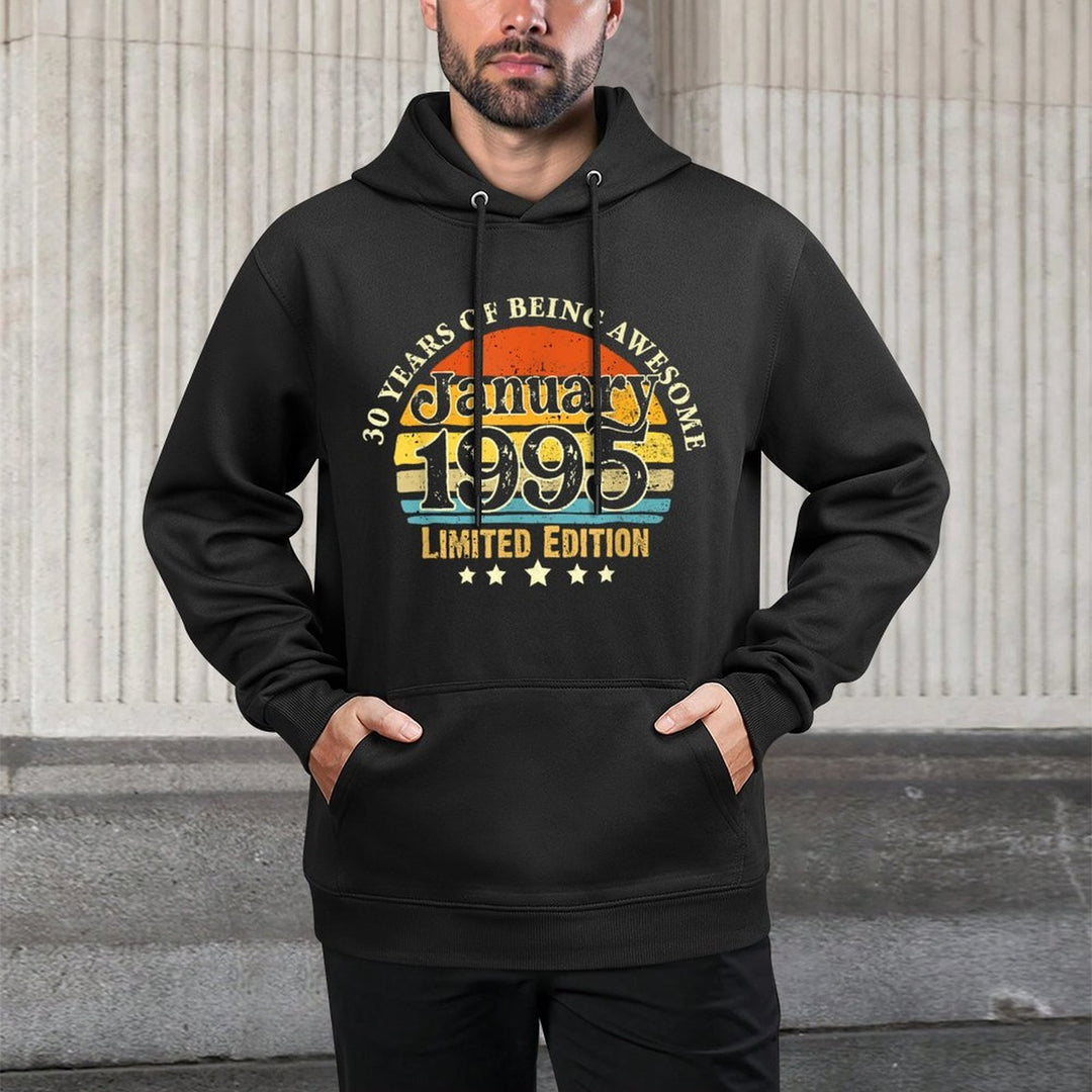 30 Years Old Vintage January 1995 30th Birthday Gifts Versatile Streetwear Hoodie