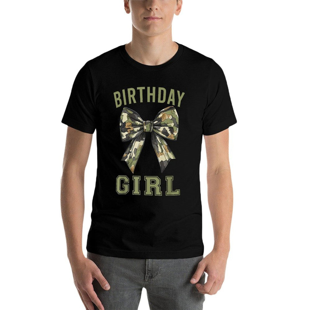 Camouflage Old Camo Bow Camo Coquette Bow Birthday Girl  Slim-fit Cut T-Shirt