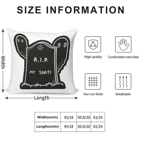 RIP My Sanity Grave Soft Anti-Pilling Throw Pillow