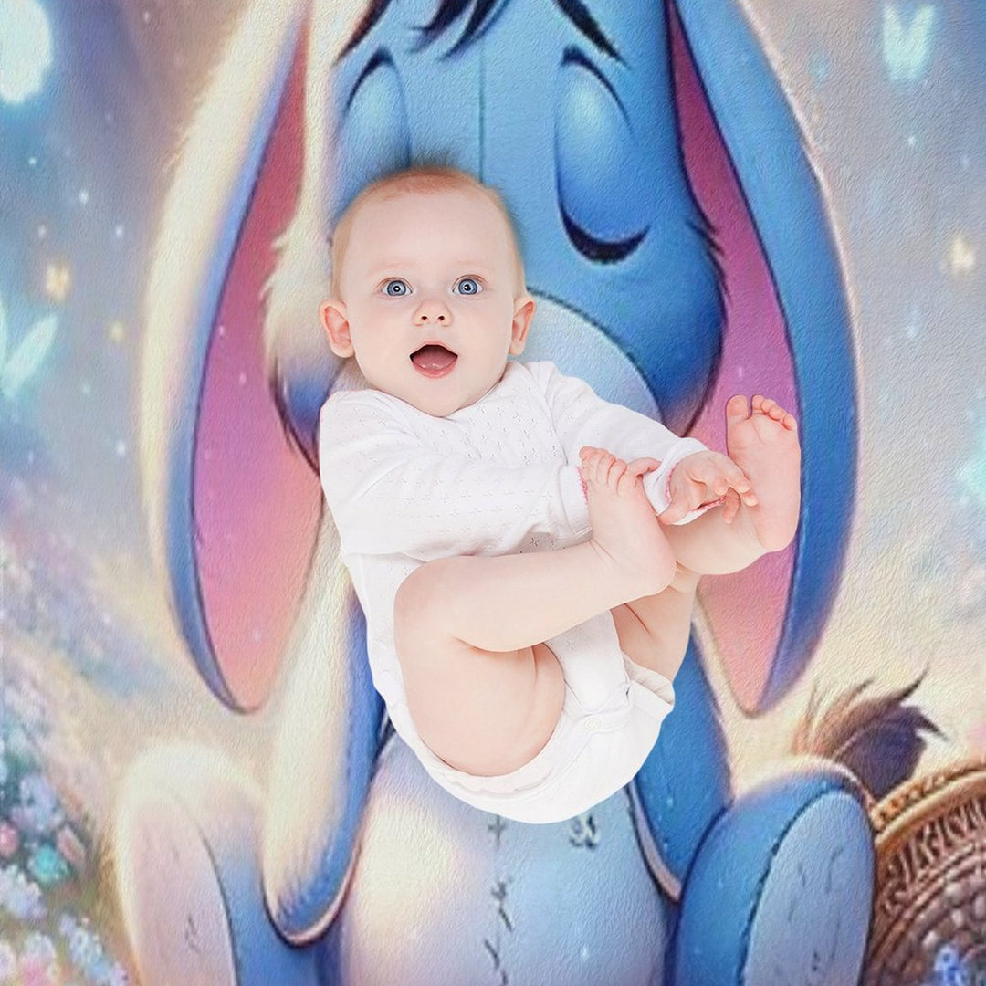 Adorable Eeyore Design Durable Throw Blanket