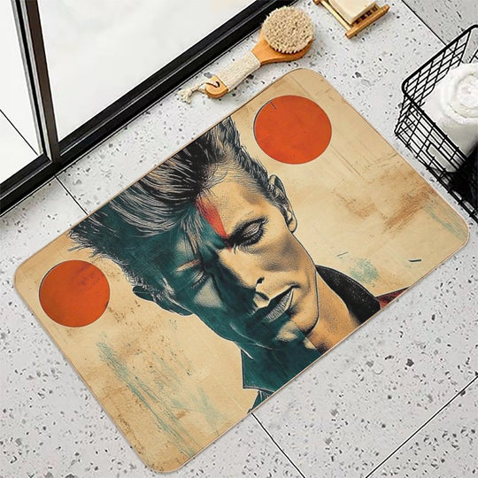 David Bowie Geometric Painting with Textures  Multi-Purpose Bath Mat