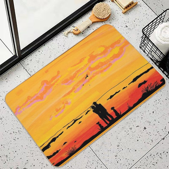 Love at Sunset Durable Bath Mat