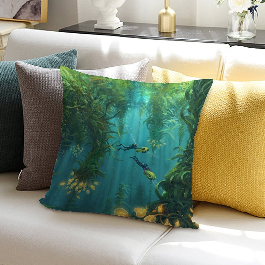 Exploring The Kelp Forest Soft Gift Ready Throw Pillow