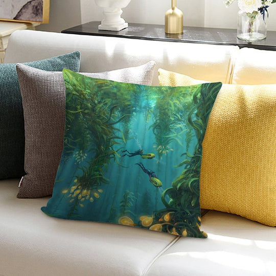 Exploring The Kelp Forest Soft Gift Ready Throw Pillow