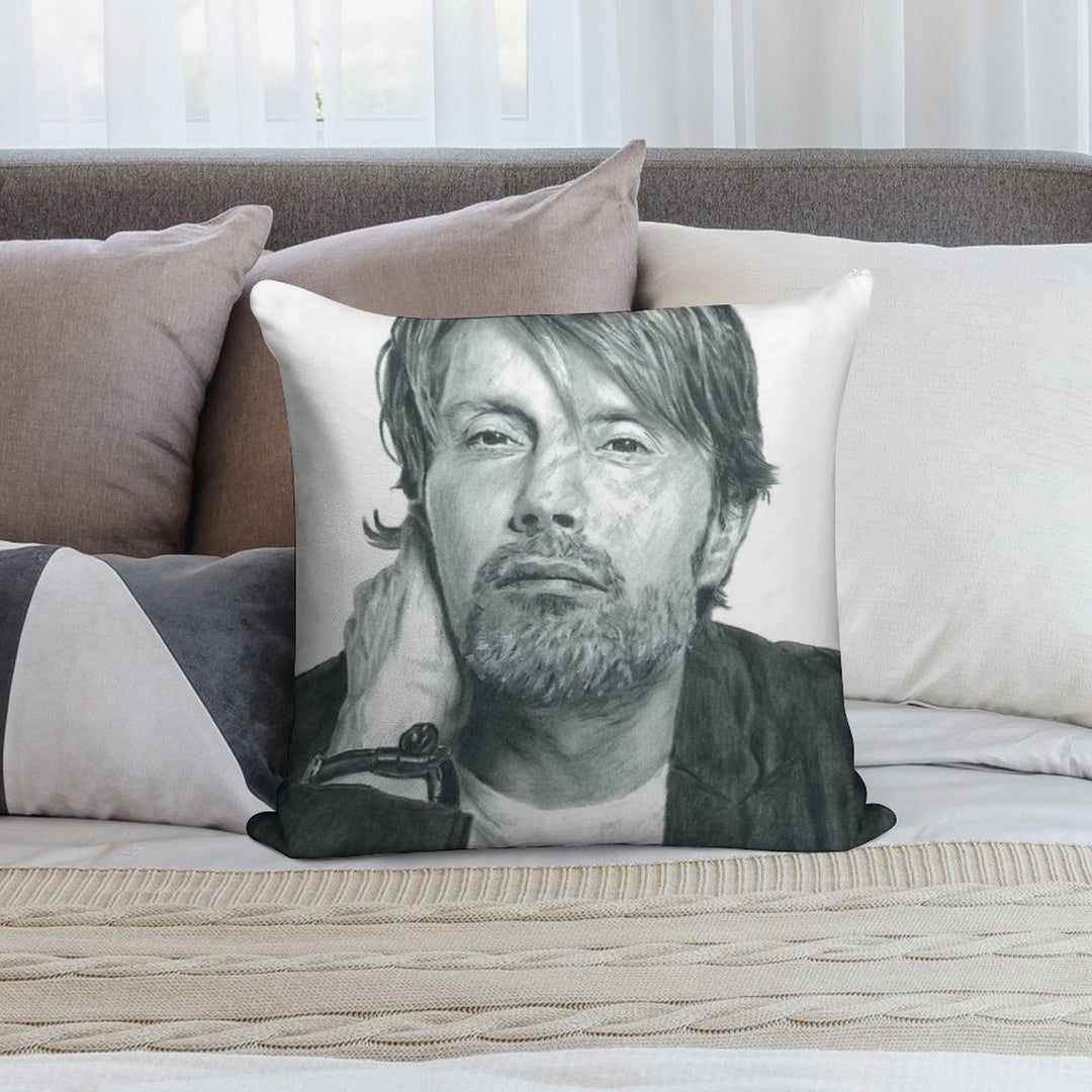 Mads Mikkelsen 2 Soft Shrink-Resistant Throw Pillow