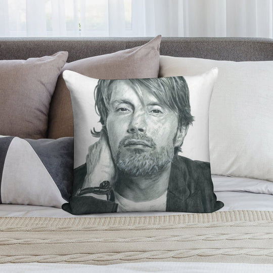 Mads Mikkelsen 2 Soft Shrink-Resistant Throw Pillow