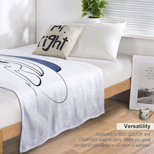 Copy of Hearing Aid Line Art with Blue Sky And Clouds Versatility Throw Blanket