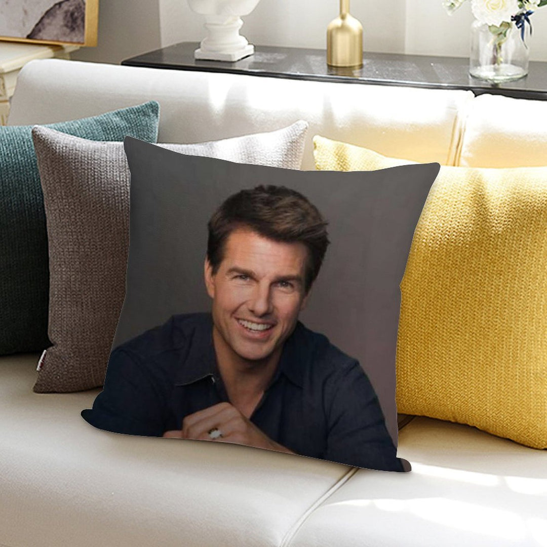 Handsome Actor Soft Hidden Zipper Throw Pillow