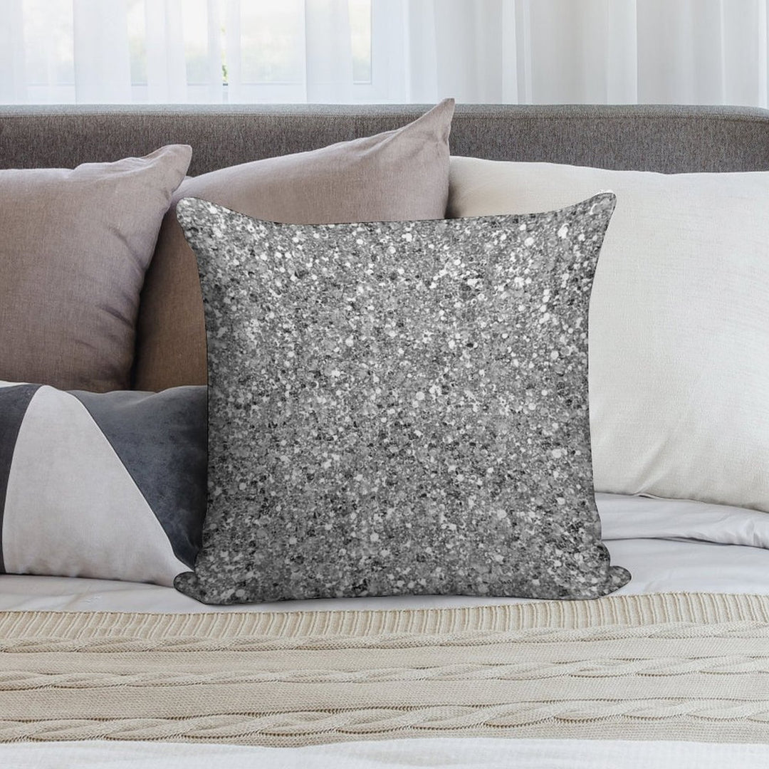 Glitters And Glitz Silver Soft Home Decor Throw Pillow