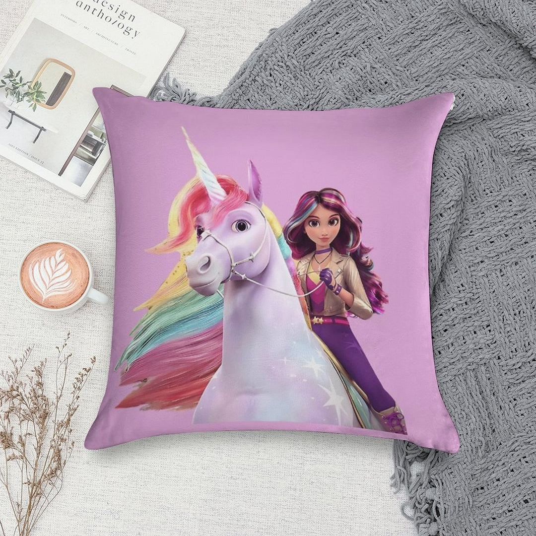Unicorn Academy Sophia Wildstar Soft Hidden Zipper Throw Pillow