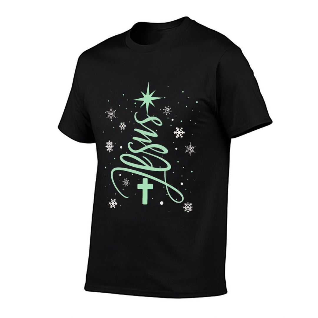 Jesus Tree Christian Christmas Faith Snowflakes Cross  Odor-resistant T-Shirt