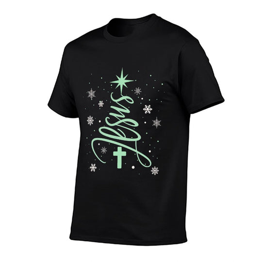 Jesus Tree Christian Christmas Faith Snowflakes Cross  Odor-resistant T-Shirt