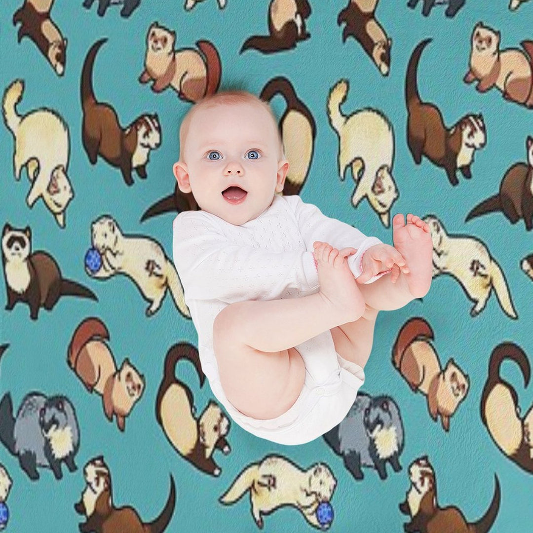 Cat Snakes in Blue Sustainable Throw Blanket