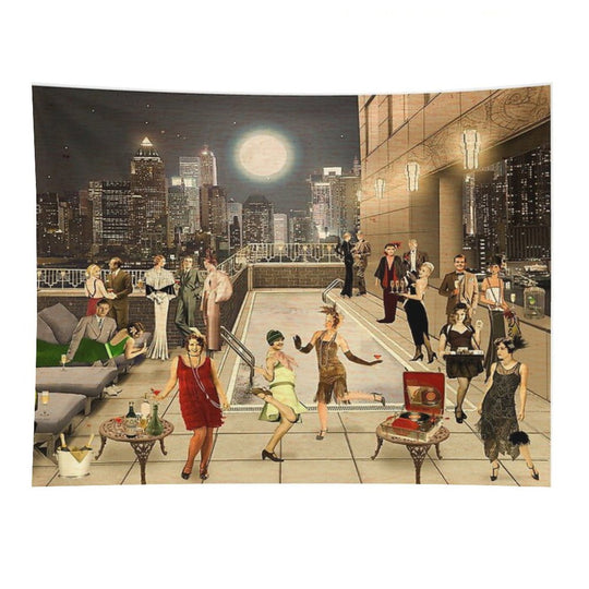 Art Deco Skyline Tapestry