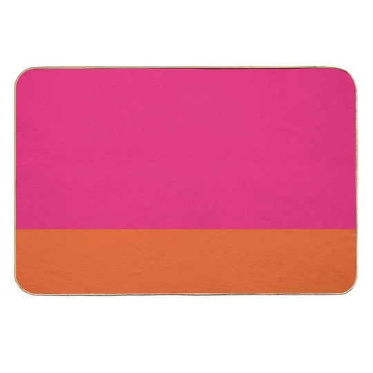 Hot Neon Pink And Orange Pop Minimalist Solid Color Block  Multi-Purpose Bath Mat