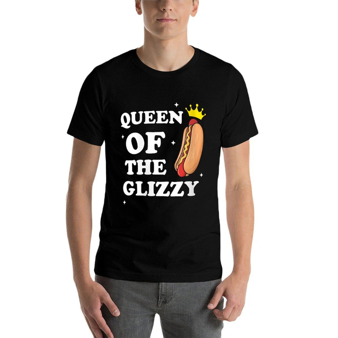 Womens Queen of The Glizzy Funny Glizzy Gobbler Meme Hot Dog Lover  Relaxed-fit T-Shirt