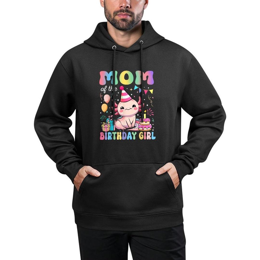 Mom Of The Birthday Girl Axolotl Bday Party Family Colorfast Hoodie