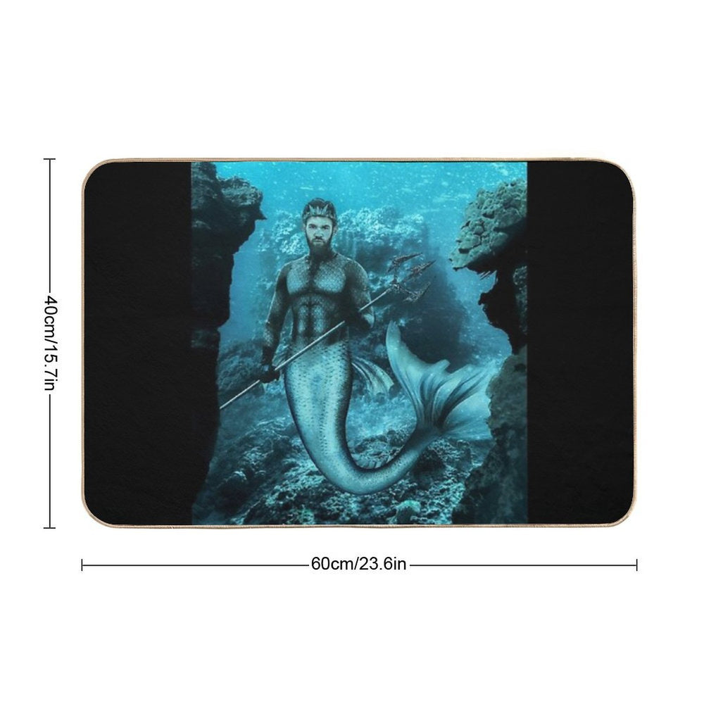 Majestic Merman, Mythical Creature, Mermaid  Anti-Trip Bath Mat