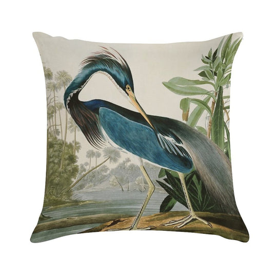 Louisiana Heron by John James Audubon Soft Ultra-Soft Texture Throw Pillow