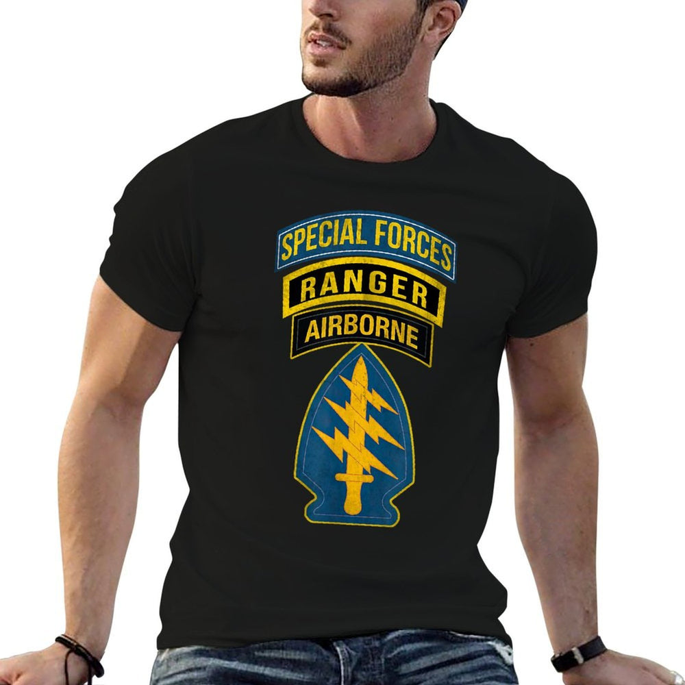 1st Special Forces Command Airborne Ranger Military Veteran  Wrinkle-resistant T-Shirt