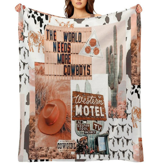 Western, Cowgirl Collage Art  Pinterest, Yeehaw Collage Quick-dry Throw Blanket