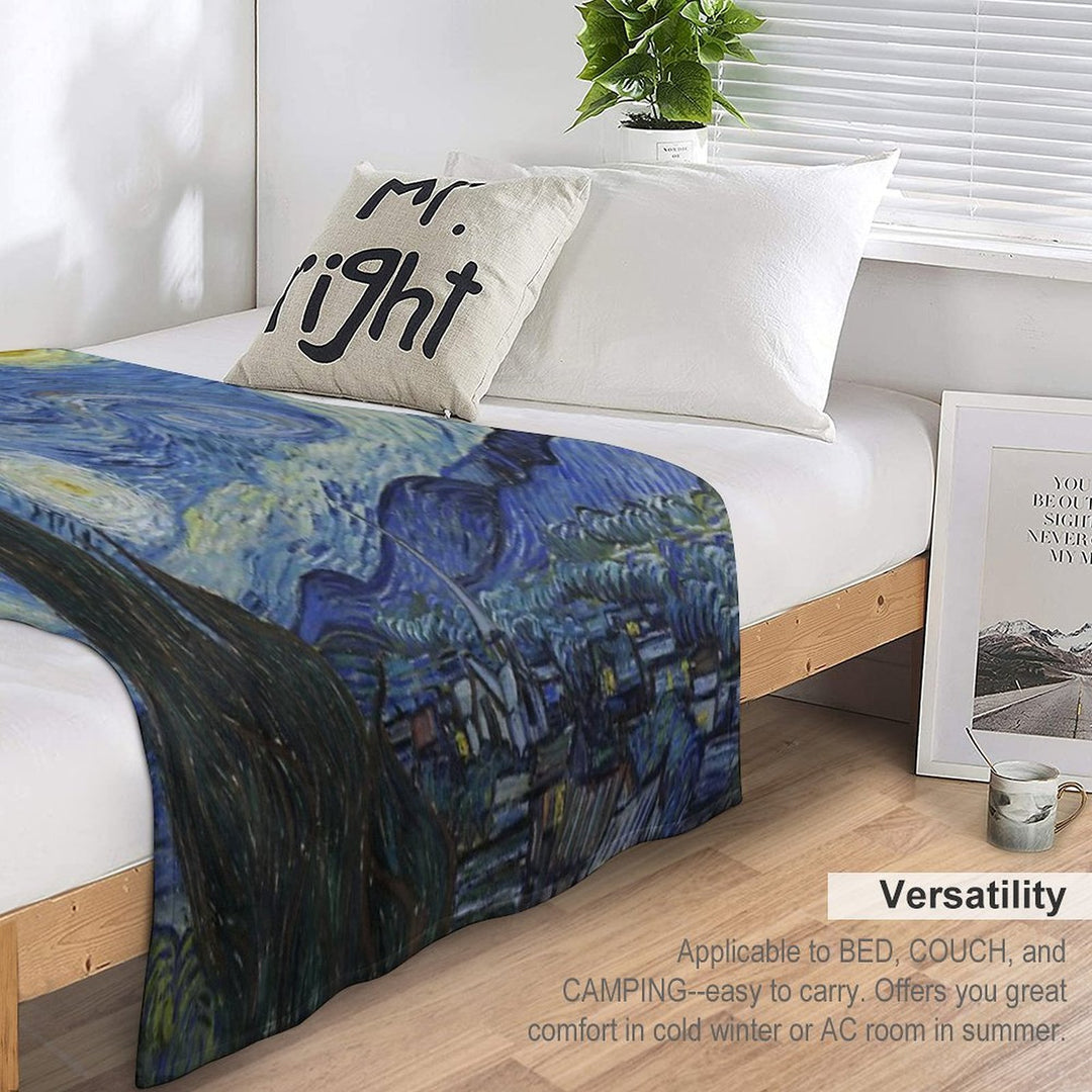 Starry Night (Vincent Van Gogh) Shrink-resistant Throw Blanket