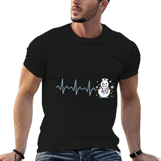 Heartbeat Nurse Snowman Nurse Christmas  Quick-drying T-Shirt